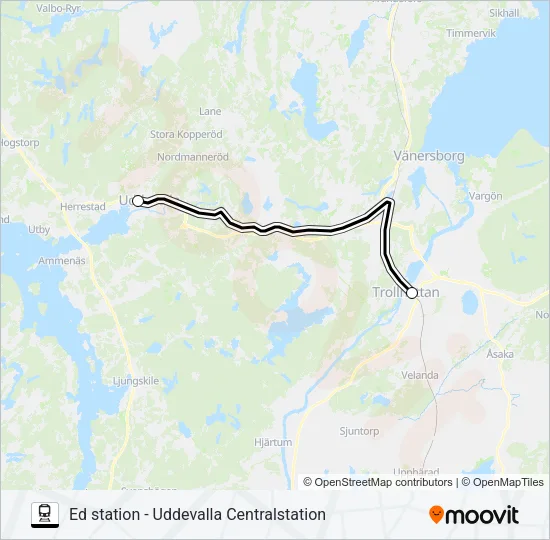 ED STATION - UDDEVALLA CENTRALSTATION  Line Map