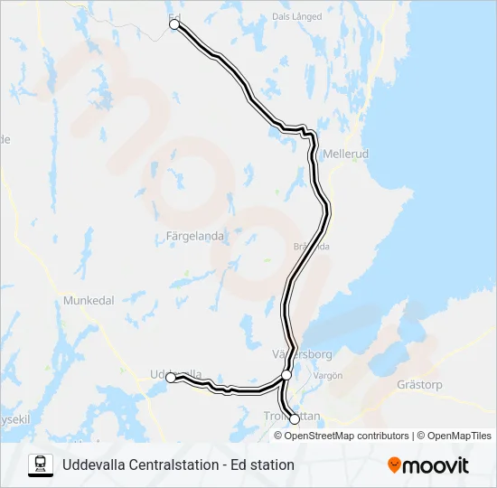UDDEVALLA CENTRALSTATION - ED STATION  Line Map