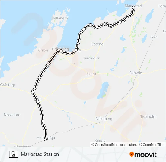 HERRLJUNGA STATION - HALLSBERG STATION  Line Map