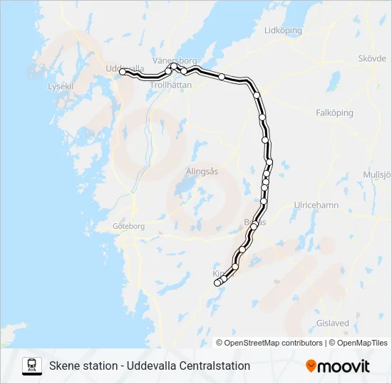 SKENE STATION - UDDEVALLA CENTRALSTATION  Line Map