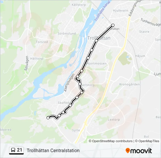 21 Bus Line Map