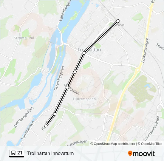 21 Bus Line Map