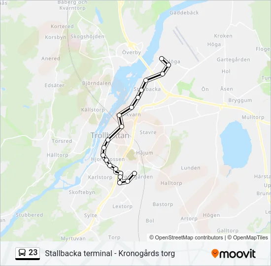 23 Bus Line Map