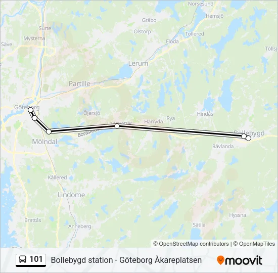 101 Bus Line Map