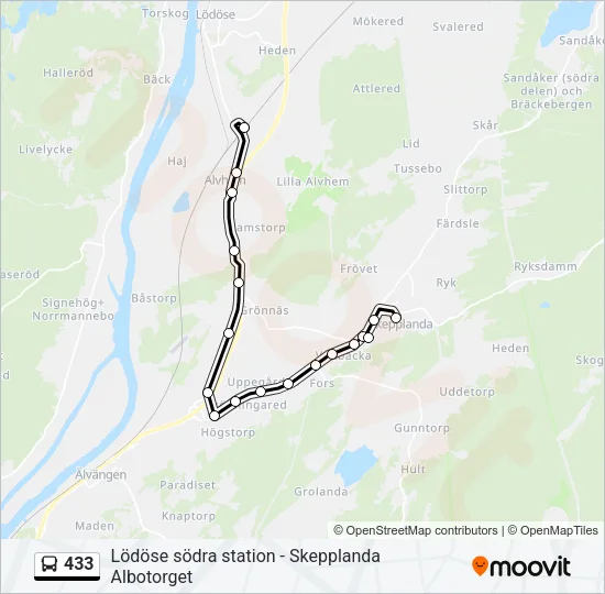 433 Bus Line Map
