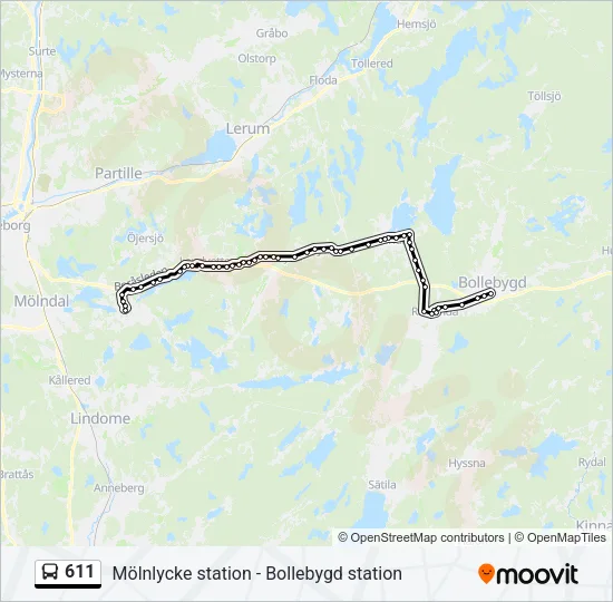611 Bus Line Map