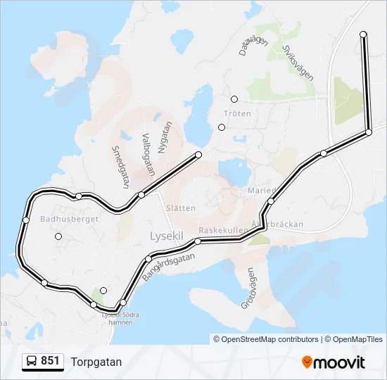 851 Bus Line Map
