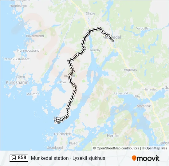 858 Bus Line Map