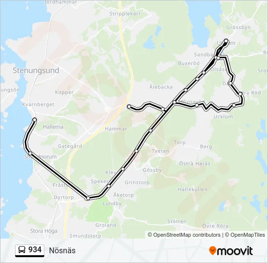 934 Bus Line Map