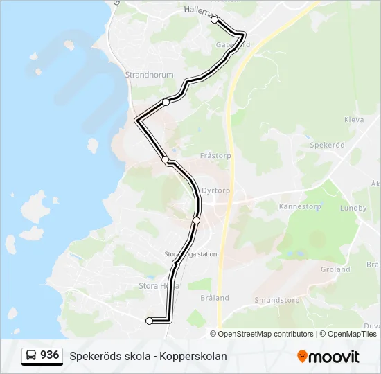 936 buss Linje karta