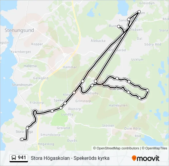 941 buss Linje karta