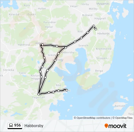 956 Bus Line Map