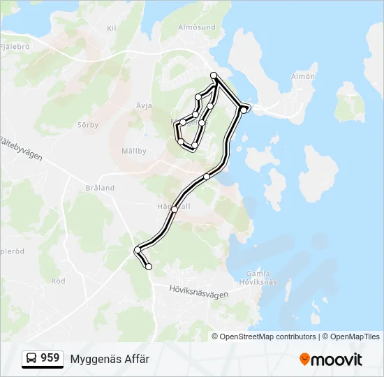 959 Bus Line Map