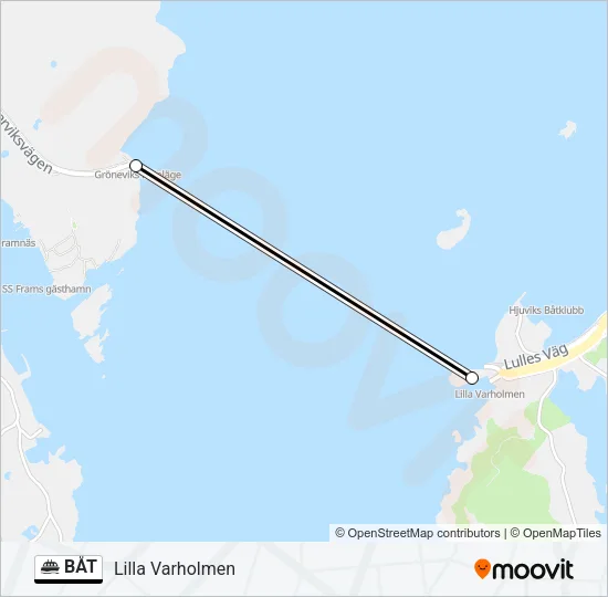 BÅT Ferry Line Map