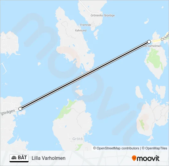 BÅT Ferry Line Map