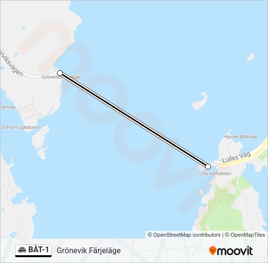 BÅT-1 Ferry Line Map