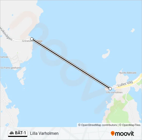 BÅT-1 Ferry Line Map
