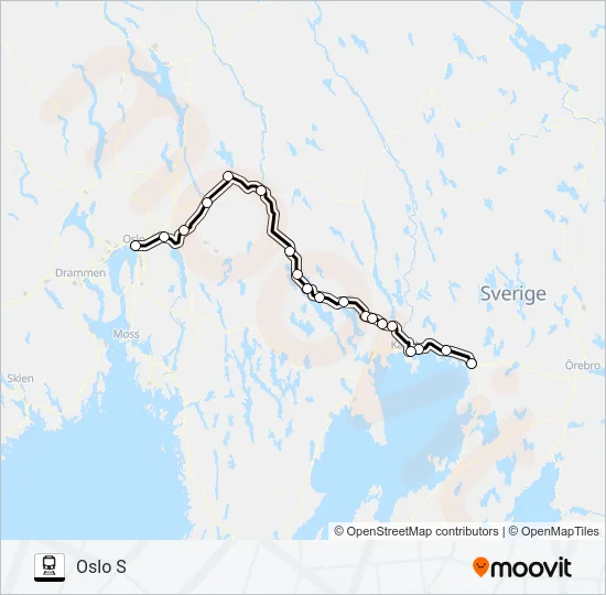 KRISTINEHAMN STATION - OSLO S Train Line Map