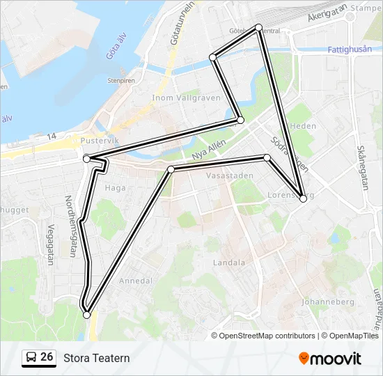 26 Bus Line Map