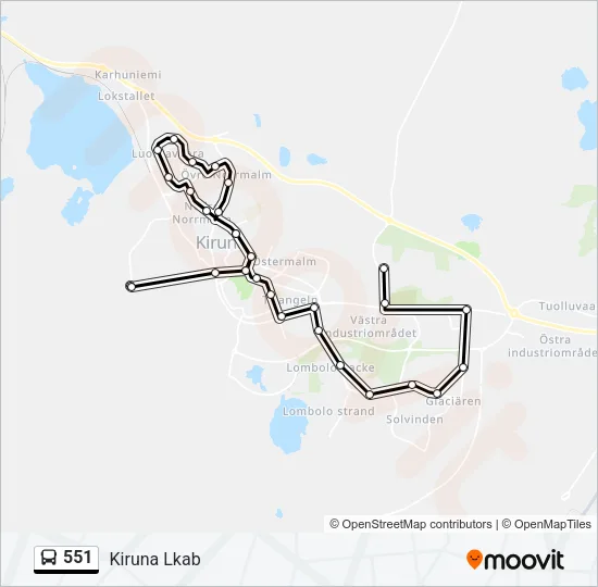551 Bus Line Map