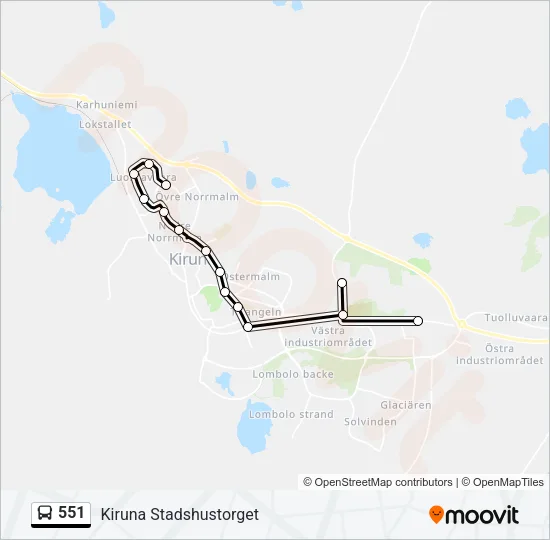 551 Bus Line Map