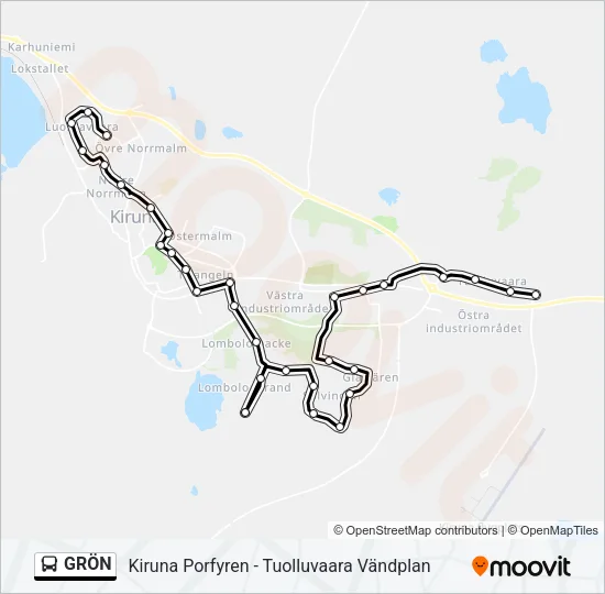 GRÖN Bus Line Map
