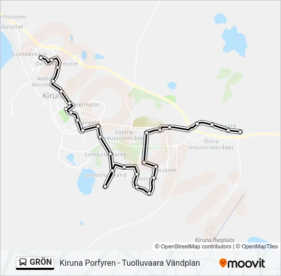 GRÖN Bus Line Map