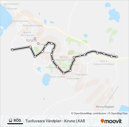 RÖD. Bus Line Map