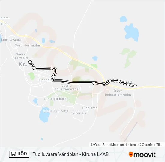 RÖD. Bus Line Map