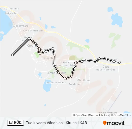 RÖD. Bus Line Map