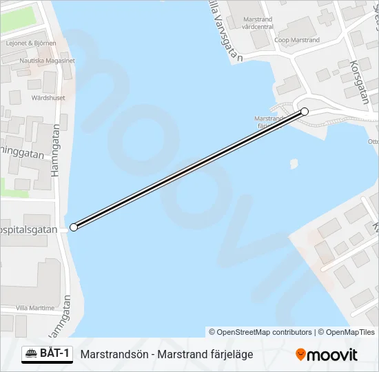 BÅT-1 Ferry Line Map