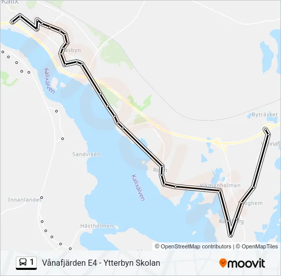 1 Bus Line Map