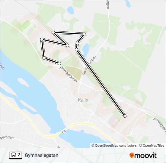 2 Bus Line Map