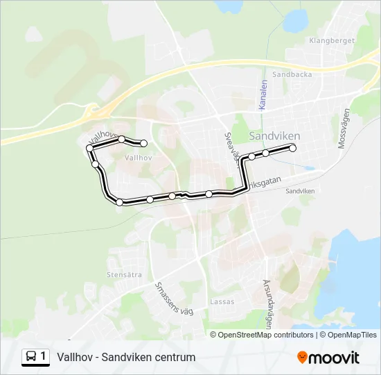 1 Bus Line Map