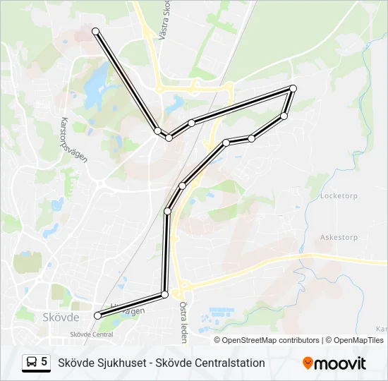 5 Bus Line Map