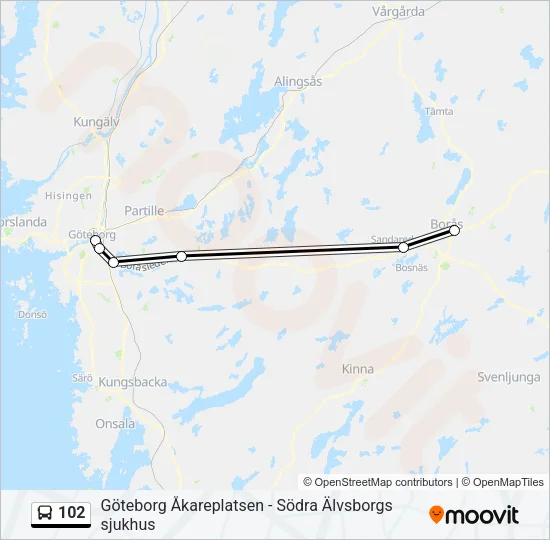 102 Bus Line Map