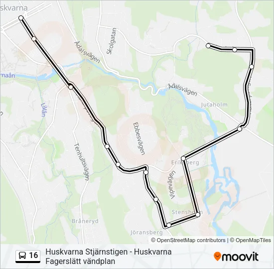 16 Bus Line Map