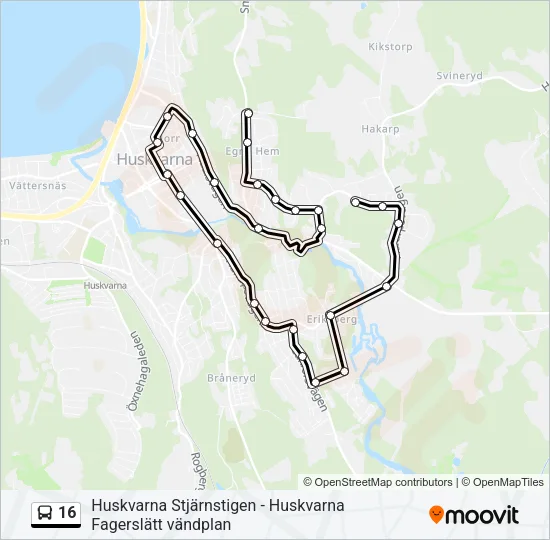 16 Bus Line Map