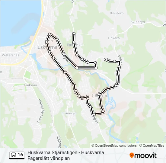 16 Bus Line Map