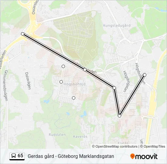 65 Bus Line Map