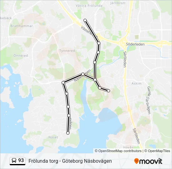 93 Bus Line Map