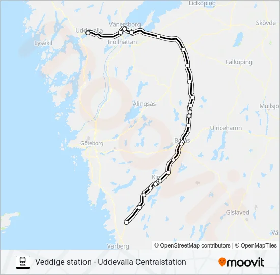 VEDDIGE STATION - UDDEVALLA CENTRALSTATION Train Line Map