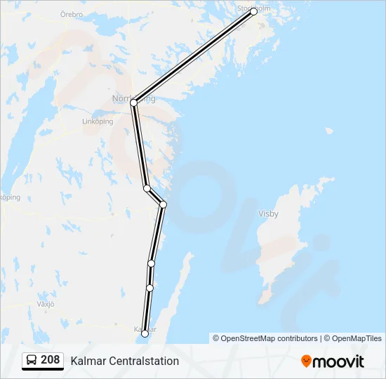 208 Bus Line Map
