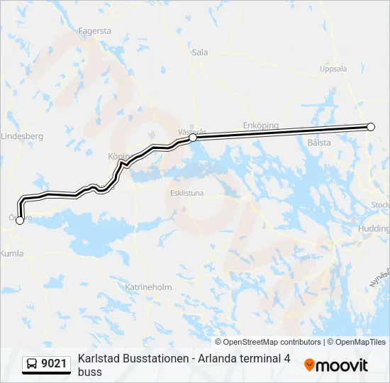 9021 Bus Line Map