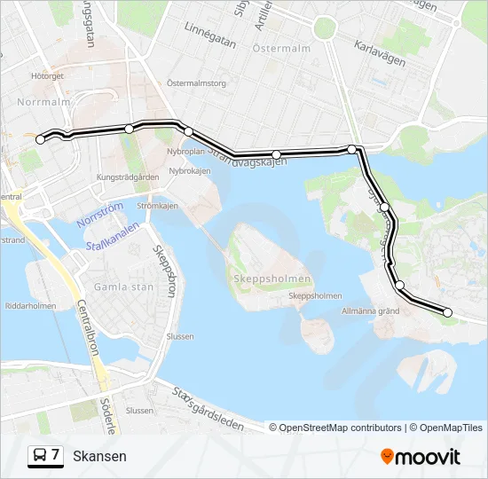 7 Bus Line Map