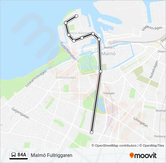 84A Bus Line Map