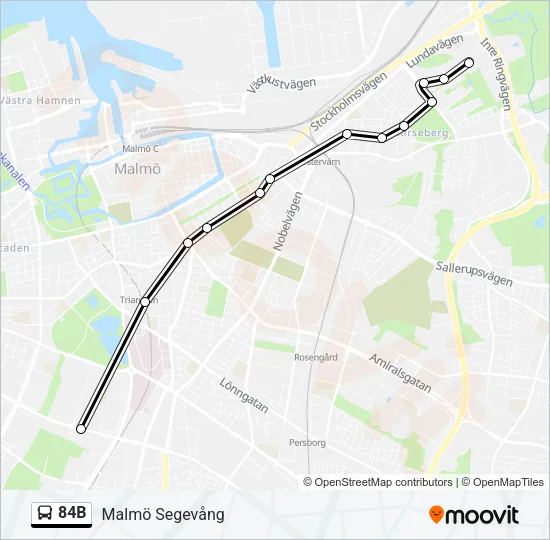 84B Bus Line Map