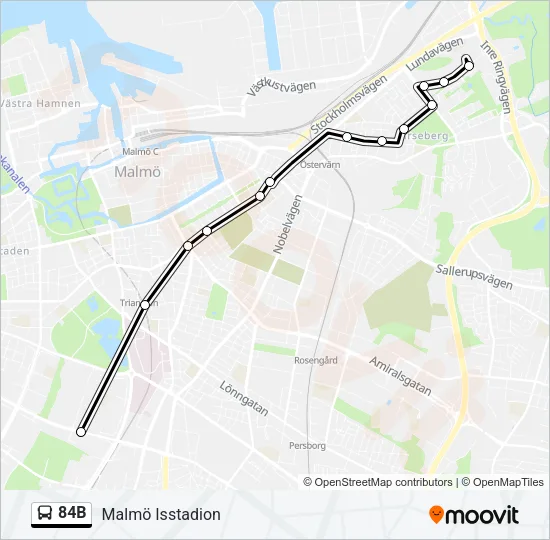 84B Bus Line Map