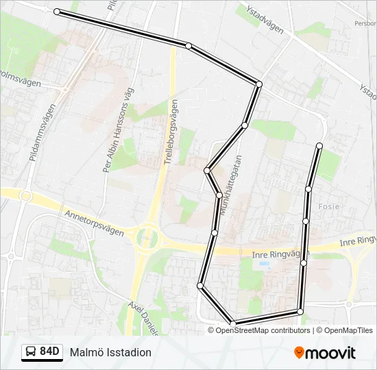 84D Bus Line Map