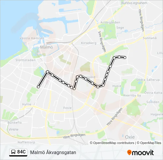 84C Bus Line Map